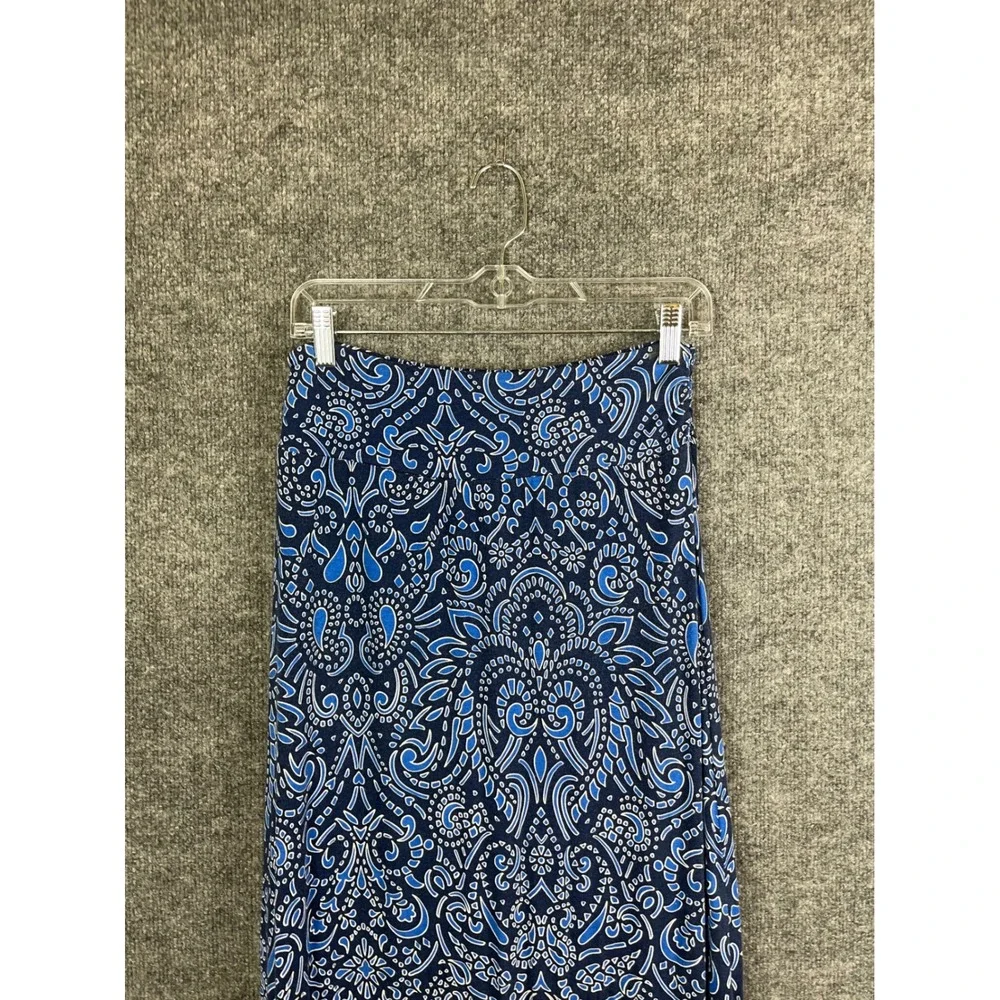 Cynthia Rowley Maxi Skirt Women Size S Blue Paisley Damask‎ Long Boho Skirt